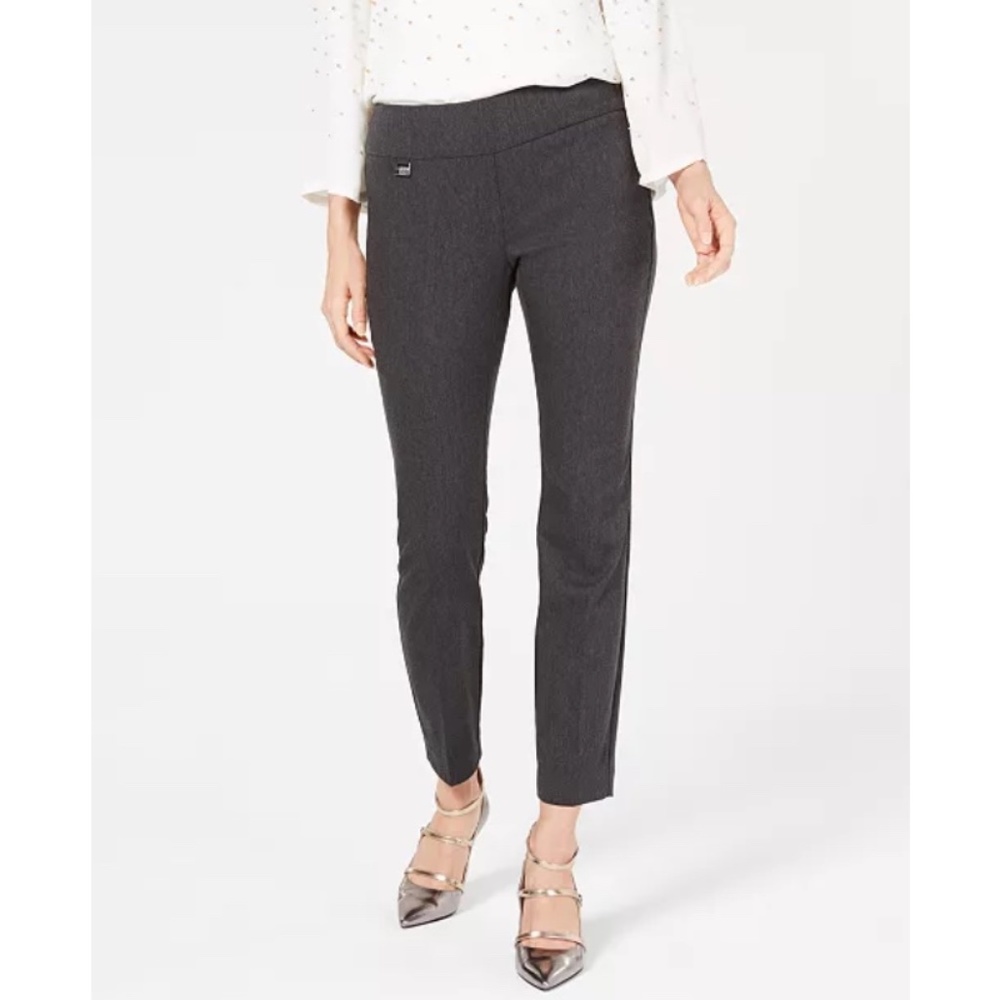 Alfani Women's Tummy-Control Pull-On Skinny Pants 18 Dark Grey Heather